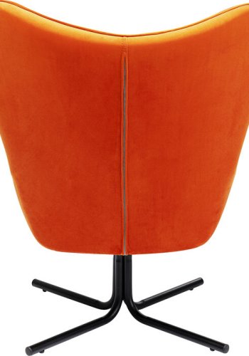 KARE DESIGN Oscar Velvet Orange drejestol, m. armln - orange fljl polyester og stl
