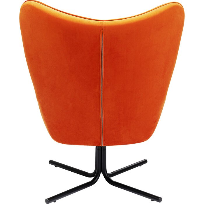 KARE DESIGN Oscar Velvet Orange drejestol, m. armln - orange fljl polyester og stl
