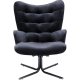 KARE DESIGN Oscar Velvet Black drejestol, m. armln - sort fljl polyester og stl