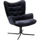 KARE DESIGN Oscar Velvet Black drejestol, m. armln - sort fljl polyester og stl