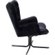 KARE DESIGN Oscar Velvet Black drejestol, m. armln - sort fljl polyester og stl
