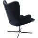 KARE DESIGN Oscar Velvet Black drejestol, m. armln - sort fljl polyester og stl