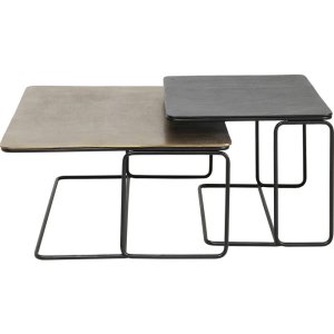 KARE DESIGN Diego soffbord - mässing/brons aluminium och stl (set med 2)
