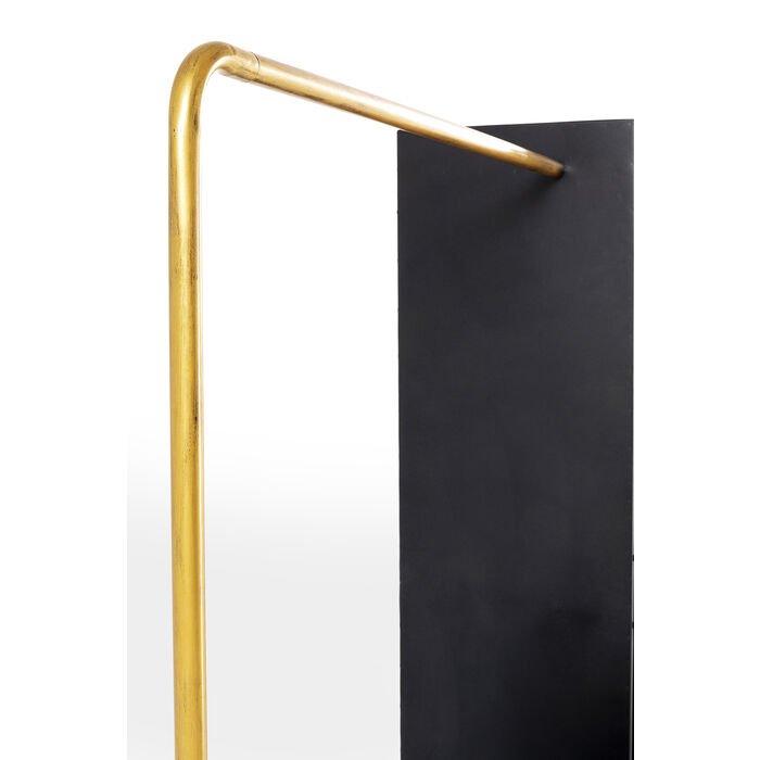 KARE DESIGN La Gomera garderobeskab, m. 1 lge og 2 skuffer - klar glas, sort MDF, messing/sort stl