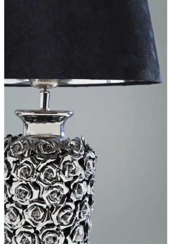 KARE DESIGN Rose Multi bordlampe -  sort velour og slv lertj