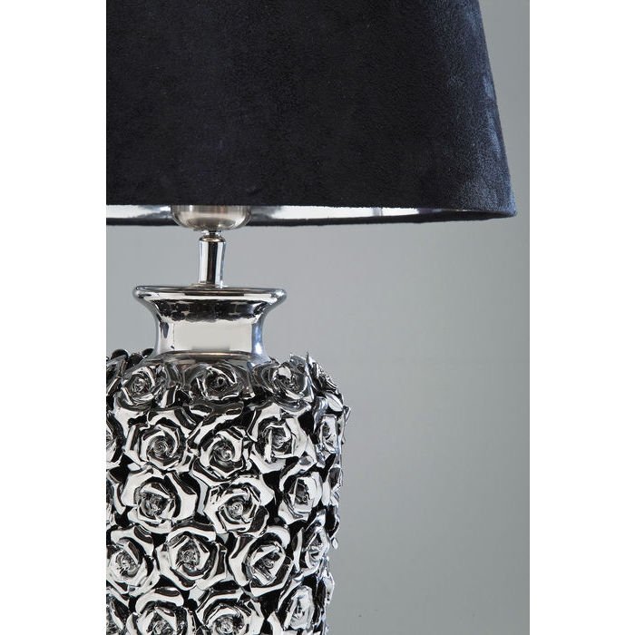 KARE DESIGN Rose Multi bordlampe -  sort velour og slv lertj
