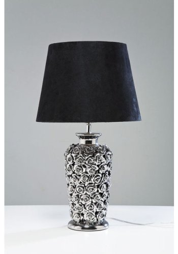 KARE DESIGN Rose Multi bordlampe -  sort velour og slv lertj