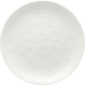 KARE DESIGN Karma mattallrik, m. reliefmönster, rund - vit keramik (22)