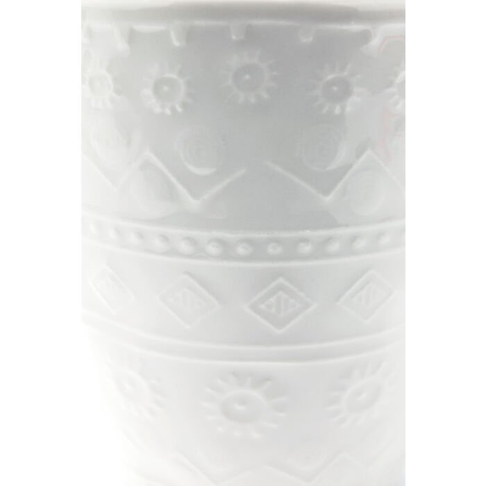 KARE DESIGN Karma krus, m. relieffmnster, rund - hvit keramikk (H:9)