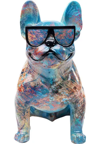 KARE DESIGN Hund med solbrillefigur - flerfarget polyresin