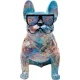 KARE DESIGN Hund med solbrillefigur - flerfarget polyresin
