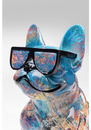 KARE DESIGN Hund med solbrillefigur - flerfarget polyresin