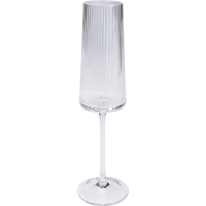 KARE DESIGN Riffle champagneglass, med riller - klart glass (H:25)