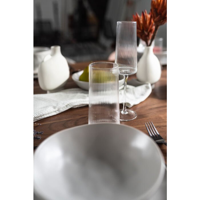 KARE DESIGN Riffle champagneglass, med riller - klart glass (H:25)