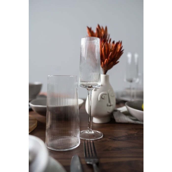 KARE DESIGN Riffle champagneglass, med riller - klart glass (H:25)