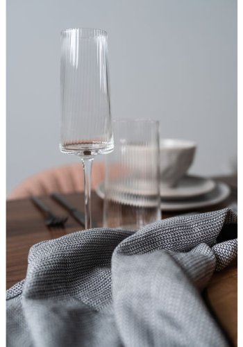 KARE DESIGN Riffle champagneglass, med riller - klart glass (H:25)