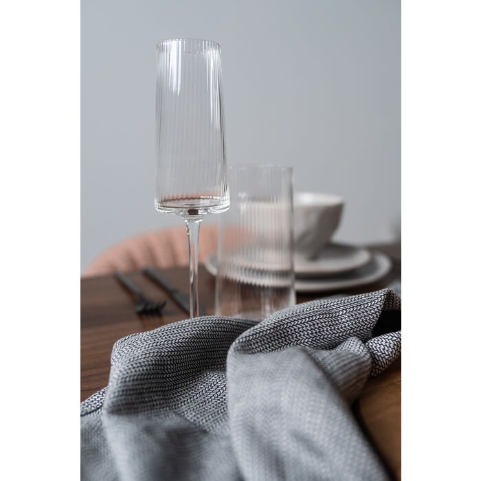 KARE DESIGN Riffle champagneglass, med riller - klart glass (H:25)