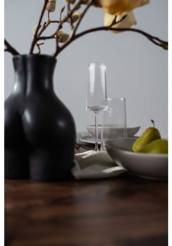 KARE DESIGN Riffle champagneglass, med riller - klart glass (H:25)