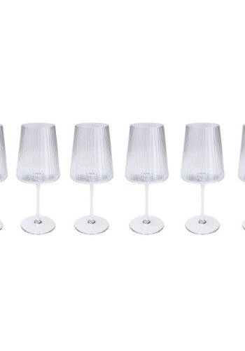 KARE DESIGN Riffle vinglass, med riller - klart glass (H:25)