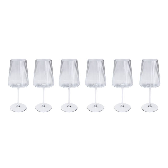 KARE DESIGN Riffle vinglass, med riller - klart glass (H:25)