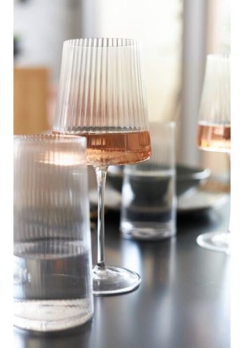 KARE DESIGN Riffle vinglass, med riller - klart glass (H:25)