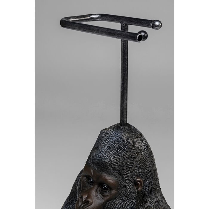 KARE DESIGN Sitting Monkey Gorilla toiletpapirholder - brun/sort polyresin (H:51)