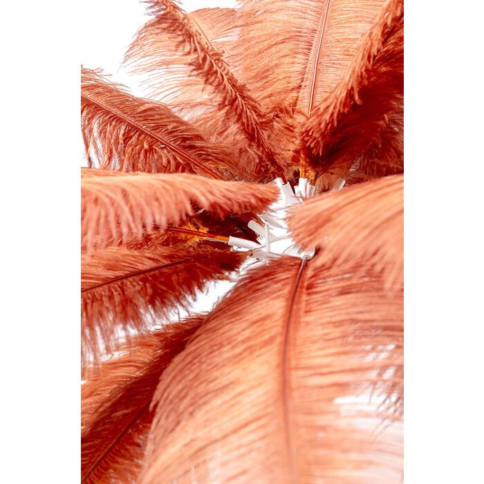 KARE DESIGN Feather Palm bordlampe - rustrd strudsefjer og messing stl