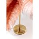 KARE DESIGN Feather Palm bordlampe - rustrd strudsefjer og messing stl