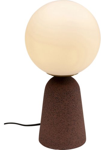 KARE DESIGN Bollie bordlampe - klar glas og rd beton cement