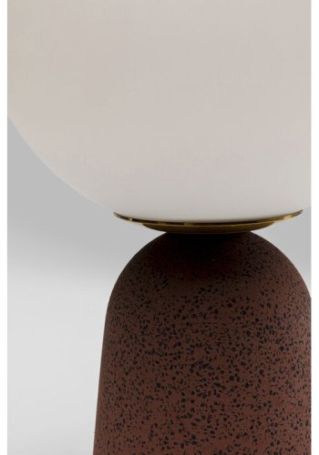 KARE DESIGN Bollie bordlampe - klar glas og rd beton cement