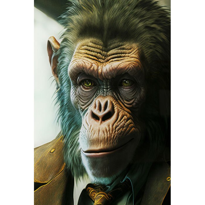 KARE DESIGN Drinking Monkey glasbillede, kvadratisk - multifarvet lamineret glas (100x100)