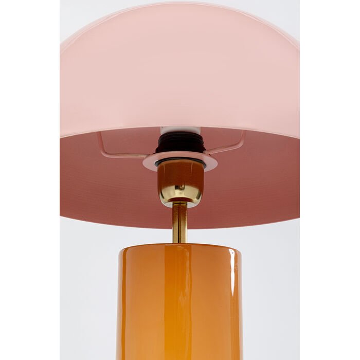 KARE DESIGN Josy Tischleuchte - rosa und ockerfarbener Emaille-Stahl