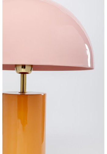 KARE DESIGN Josy Tischleuchte - rosa und ockerfarbener Emaille-Stahl
