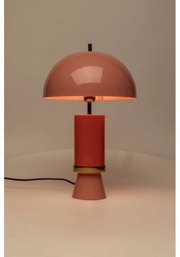 KARE DESIGN Josy Tischleuchte - rosa und ockerfarbener Emaille-Stahl