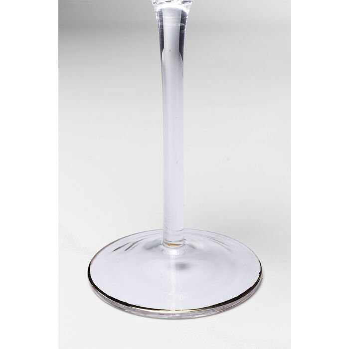 KARE DESIGN Hommage rdvinsglass, med struktur og gullkant, hndlaget - klart glass (H:23,5)