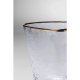 KARE DESIGN Hommage rdvinsglass, med struktur og gullkant, hndlaget - klart glass (H:23,5)