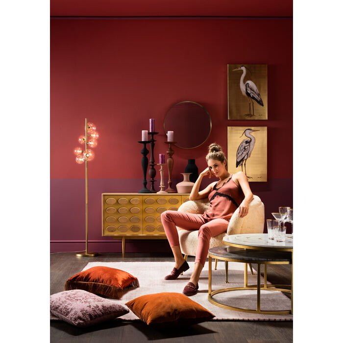 KARE DESIGN Hommage hvitvinsglass, med struktur og gullkant, hndlaget - klart glass (H:22)