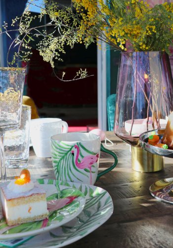 KARE DESIGN Hommage hvitvinsglass, med struktur og gullkant, hndlaget - klart glass (H:22)