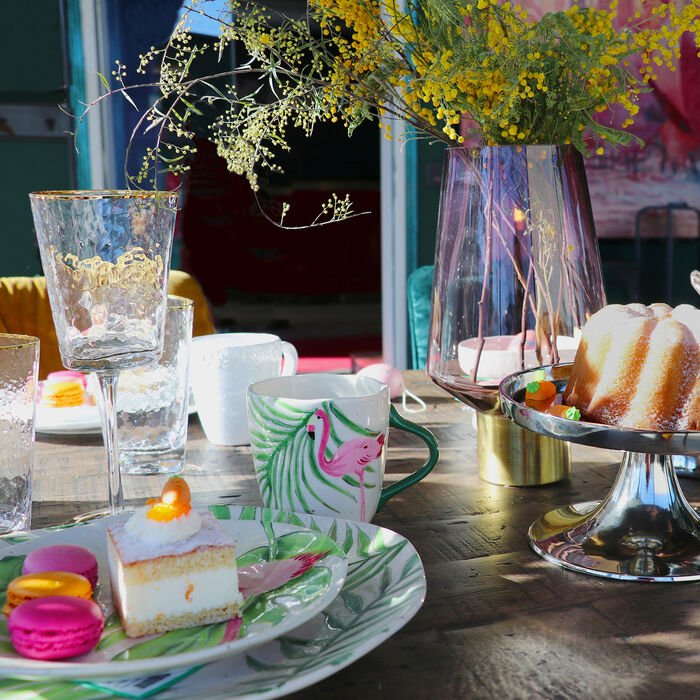 KARE DESIGN Hommage hvitvinsglass, med struktur og gullkant, hndlaget - klart glass (H:22)