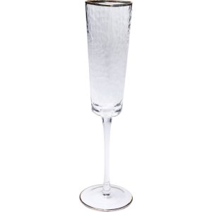 KARE DESIGN Hommage champagneglas, med struktur och guldkant, handgjort - klart glas (H:26)