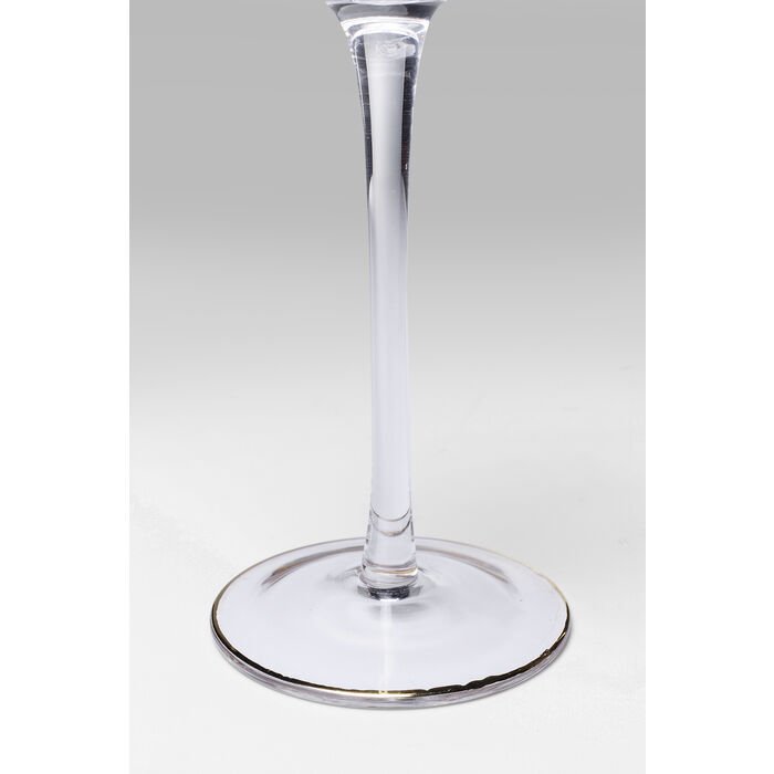 KARE DESIGN Hommage champagneglass, med struktur og gullkant, hndlaget - klart glass (H:26)