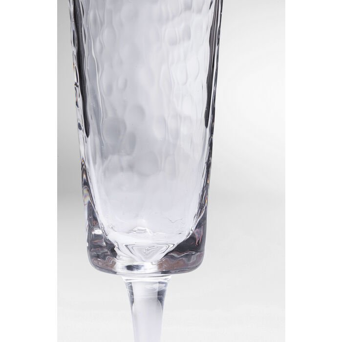 KARE DESIGN Hommage champagneglass, med struktur og gullkant, hndlaget - klart glass (H:26)