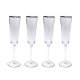 KARE DESIGN Hommage champagneglass, med struktur og gullkant, hndlaget - klart glass (H:26)