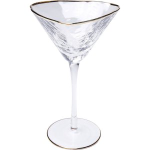 KARE DESIGN Hommage cocktailglas, med struktur och guldkant, handgjort - klart glas (H:20)