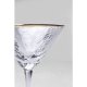 KARE DESIGN Hommage cocktailglass, med struktur og gullkant, hndlaget - klart glass (H:20)