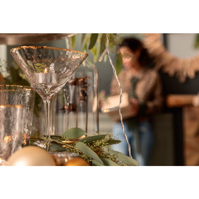 KARE DESIGN Hommage cocktailglass, med struktur og gullkant, hndlaget - klart glass (H:20)