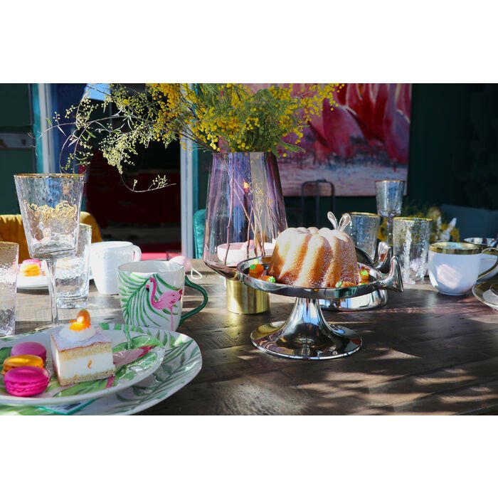 KARE DESIGN Hommage vannglass, med struktur og gullkant, hndlaget - klart glass (H:14,3)