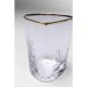 KARE DESIGN Hommage vannglass, med struktur og gullkant, hndlaget - klart glass (H:10,4)