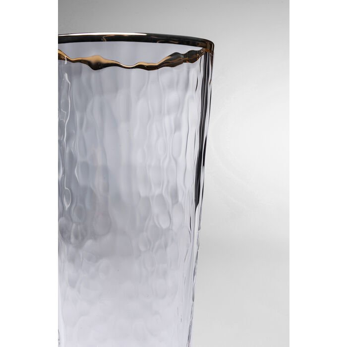 KARE DESIGN Hommage vannglass, med struktur og gullkant, hndlaget - klart glass (H:10,4)