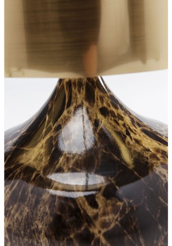 KARE DESIGN Mamo Deluxe Tischleuchte - Gold Kunststoff/Braun Stahl